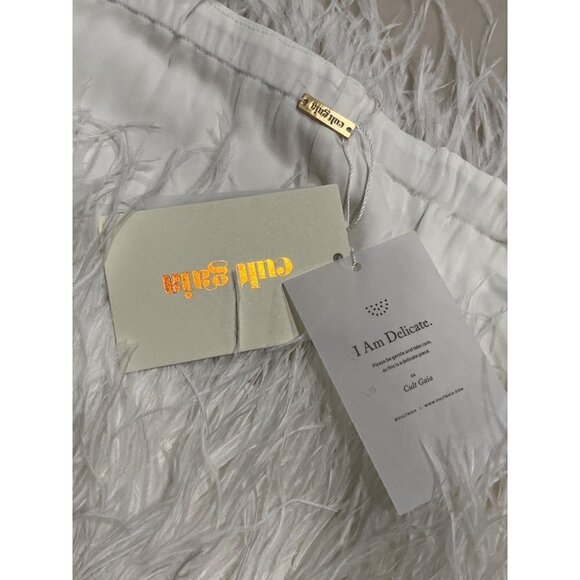 Cult Gaia Sosha Feather Top in Off White 6 New Womens Blouse - Picture 11 of 17